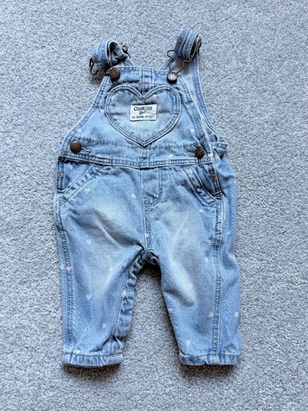 Oshkosh B'gosh Heart Overalls Baby Size 3 months